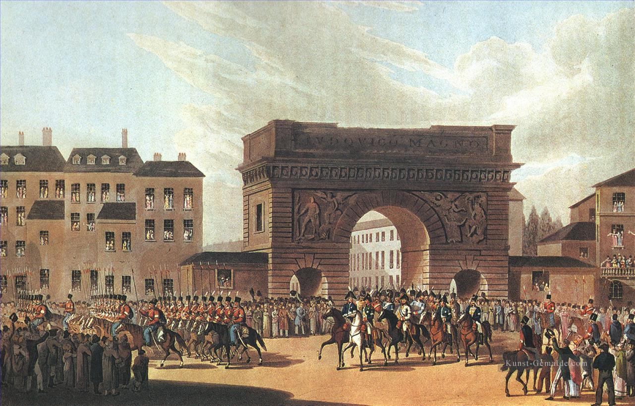 Russische Armee kommt 1814 in Paris an Militärkrieg Ölgemälde